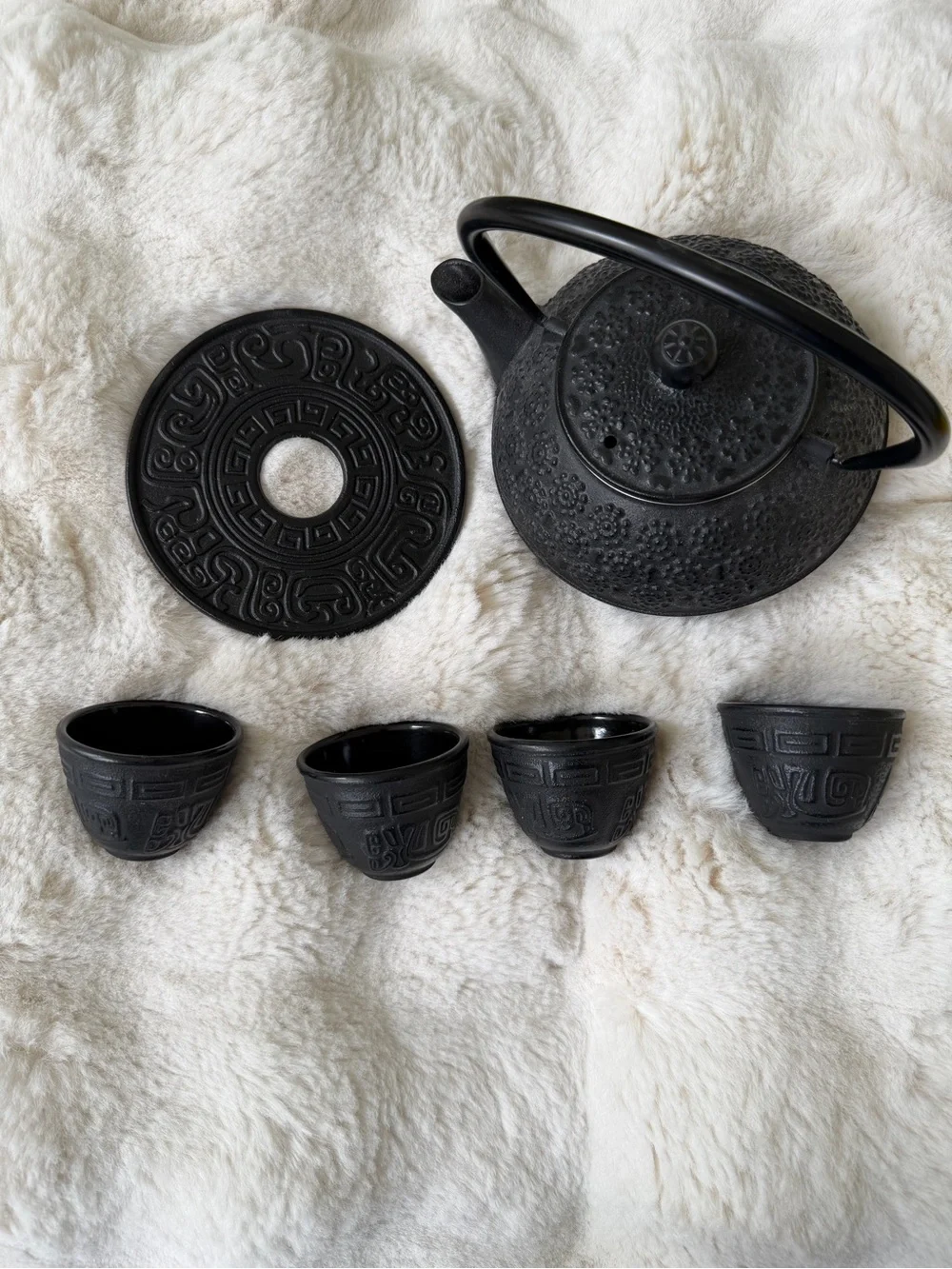 Kendal Cast Iron Teapot Set with Infuser 4 Cups Trivet Japanese Tea Ceremony Jap